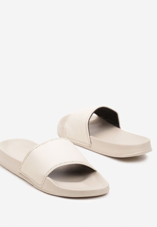 Renee - Beżowe Piankowe Klapki na Płaskiej Podeszwie Vikimae. Okazja: na spacer. Kolor: beżowy. Obcas: na płaskiej podeszwie