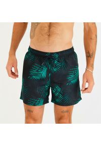 Decathlon - Spodenki surfingowe męskie Olaian 100 Palm 15". Kolor: niebieski. Materiał: poliester, materiał. Długość: krótkie. Styl: sportowy #1