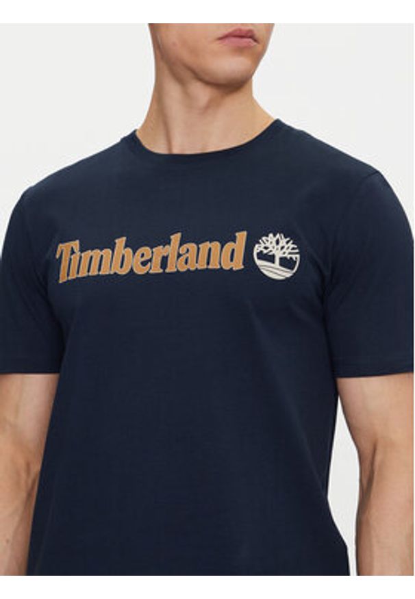 Timberland T-Shirt TB0A5UPQ Granatowy Regular Fit. Kolor: niebieski. Materiał: bawełna