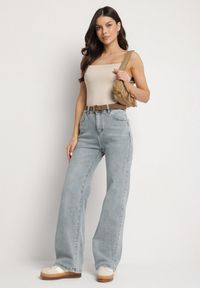 Born2be - Jasnoniebieskie Jeansy o Szerokim Kroju z Wysokim Stanem Audelli. Okazja: na co dzień. Stan: podwyższony. Kolor: niebieski. Styl: casual, elegancki #6