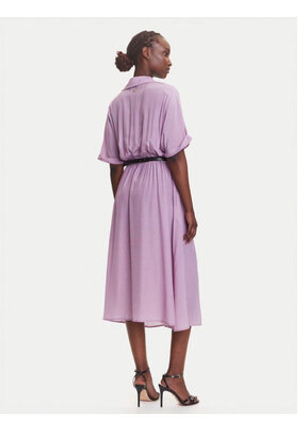 Fracomina Sukienka koszulowa FR25SD2012W413O9 Fioletowy Regular Fit. Kolor: fioletowy. Materiał: wiskoza. Typ sukienki: koszulowe