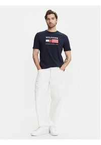 TOMMY HILFIGER - Tommy Hilfiger T-Shirt American Monotype MW0MW39843 Granatowy Regular Fit. Kolor: niebieski. Materiał: bawełna