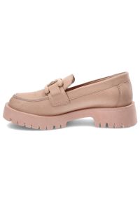 Różowe Mokasyny Venezia Stylowe Buty Damskie. Zapięcie: bez zapięcia. Kolor: różowy. Szerokość cholewki: normalna. Wzór: aplikacja. Materiał: skóra. Sezon: lato. Obcas: na obcasie. Styl: elegancki. Wysokość obcasa: niski