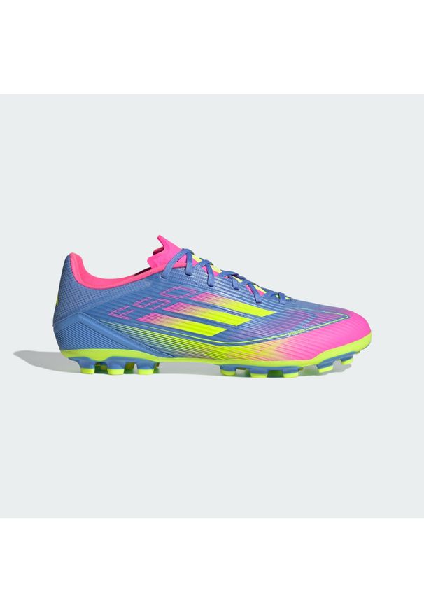 Adidas - Buty F50 League AG. Kolor: różowy, niebieski, wielokolorowy, żółty. Materiał: materiał. Sport: piłka nożna