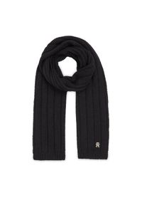 TOMMY HILFIGER - Tommy Hilfiger Szalik Th Timeless Scarf AW0AW15351 Czarny. Kolor: czarny. Materiał: syntetyk