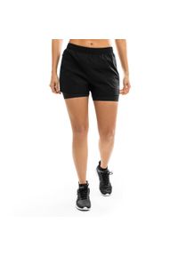 SIROKO - Damskie spodenki treningowe 2 w 1 Fitness Siroko Purpose. Kolor: czarny. Materiał: materiał. Sport: fitness
