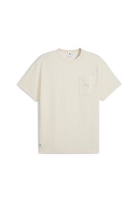 Puma - Męska koszulka PUMA Class Pinnacle o luźnym kroju PUMA. Kolor: beżowy, biały, wielokolorowy. Sport: bieganie #1