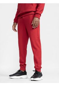 4f - Spodnie dresowe joggery z bawełny organicznej męskie 4F x Robert Lewandowski. Kolor: czerwony. Materiał: bawełna, dresówka. Wzór: nadruk, napisy, haft #2