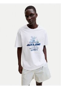 Jack & Jones T-Shirt Gradient Print 12288094 Biały Regular Fit. Kolor: biały. Materiał: bawełna. Wzór: nadruk, gradientowy #2