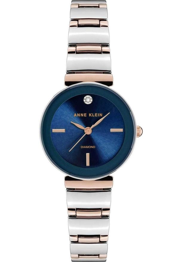 Zegarek damski Anne Klein AK-2435NVRT srebrny. Kolor: srebrny