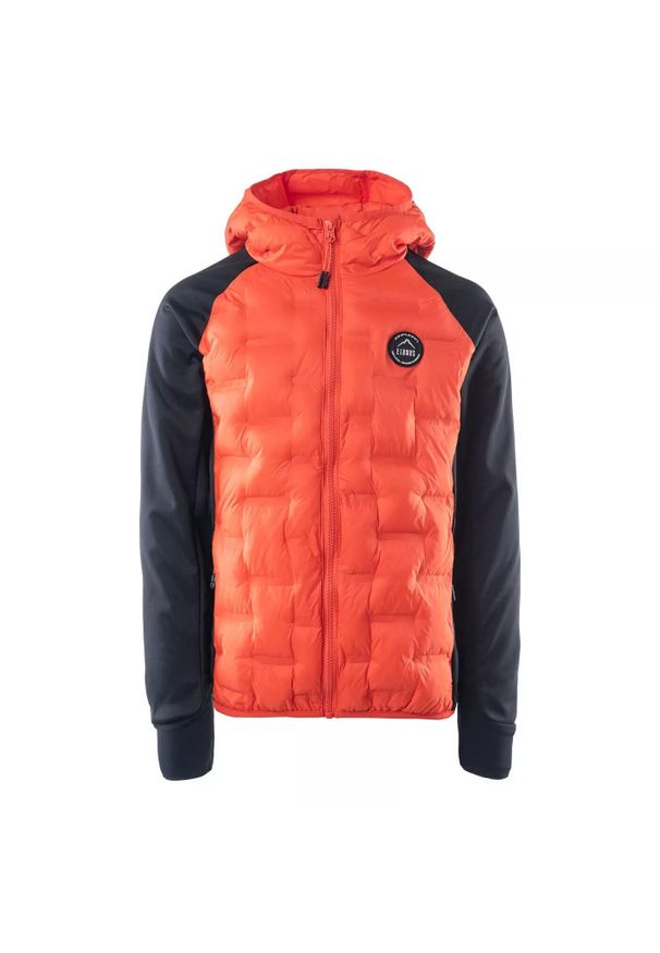 Elbrus - Kurtka Ocieplana Dla Chłopców Emini. Kolor: czarny, pomarańczowy, wielokolorowy. Materiał: puch. Sport: turystyka piesza