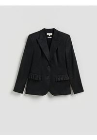 Reserved - Lniana marynarka - czarny. Kolor: czarny. Materiał: len #1