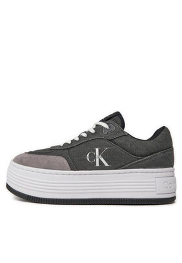 Calvin Klein Jeans Sneakersy Bold Platf Low Lace Mix Ml Btw YW0YW01433 Czarny. Kolor: czarny. Materiał: materiał