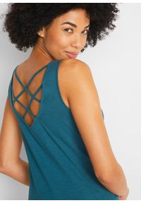 bonprix - Top z dżerseju z czystej bawełny organicznej. Kolor: niebieski. Materiał: jersey, bawełna #3