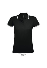 SOL'S - Damska koszulka polo Sol's Pasadena. Typ kołnierza: polo. Kolor: wielokolorowy, biały, czarny. Materiał: bawełna #1