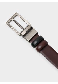 Pako Lorente - PAKO LORENTE - Dwustronny skórzany pasek z matową klamrą. Materiał: skóra #8