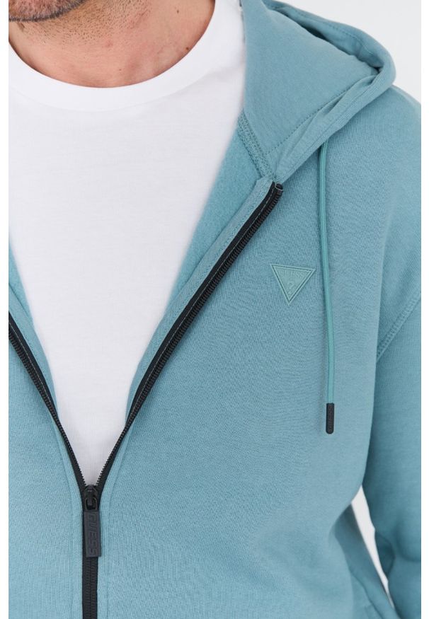 Guess - GUESS Turkusowa męska bluza Aldwin, Rozmiar L. Kolor: niebieski