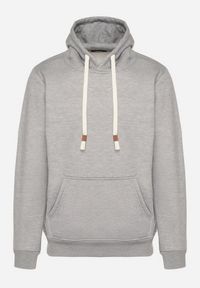 Born2be - Szara Bluza z Bawełną Kapturem i Kieszenią Typu Kangurek Norrise. Okazja: na co dzień. Kolor: szary. Materiał: bawełna. Styl: casual, elegancki