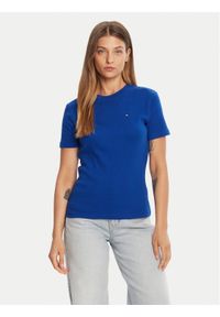 TOMMY HILFIGER - Tommy Hilfiger T-Shirt New Cody WW0WW40587 Niebieski Slim Fit. Kolor: niebieski. Materiał: bawełna