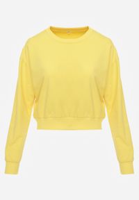 Born2be - Żółta Bluza z Dodatkiem Bawełny Wykończona Ściągaczami Evilaya. Okazja: na co dzień. Kolor: żółty. Materiał: bawełna. Długość rękawa: długi rękaw. Długość: długie. Styl: casual, sportowy #5