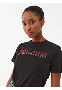 Just Cavalli T-Shirt 75PAHE00 Czarny Regular Fit. Kolor: czarny. Materiał: bawełna