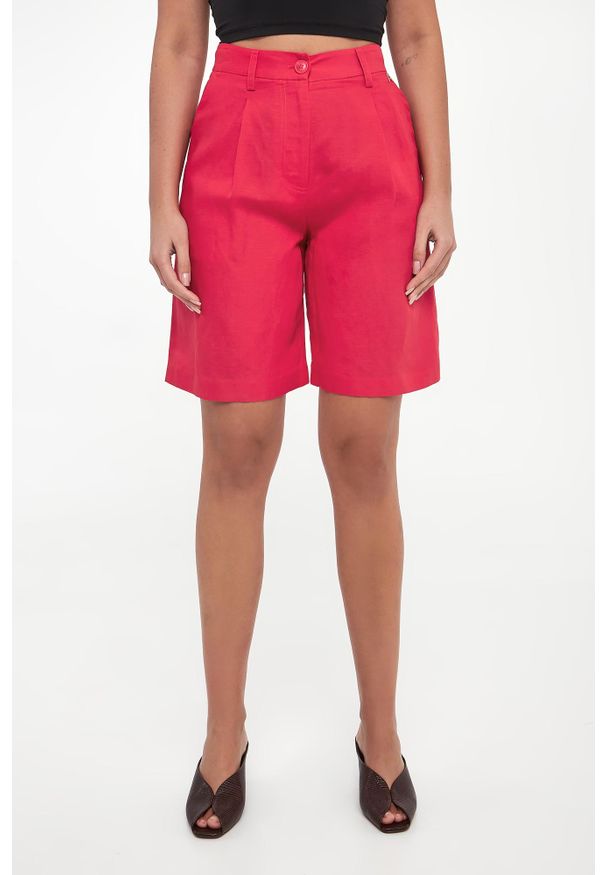 Twinset Milano - Szorty damskie lniane TWINSET ACTITUDE. Materiał: len