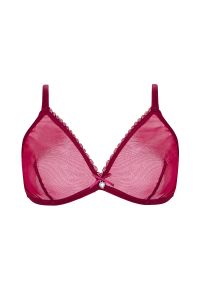 Intica - Biustonosz gładki miękki z elastycznym wykończeniem Ivi. Kolor: czerwony. Materiał: materiał. Wzór: gładki