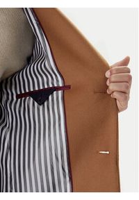 TOMMY HILFIGER - Tommy Hilfiger Płaszcz wełniany MW0MW40768 Brązowy Regular Fit. Kolor: brązowy. Materiał: wełna #6