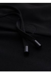 Ombre Clothing - Dzianinowe szorty męskie z podwiniętymi nogawkami – czarne V2 - Rozmiar: XL. Kolor: czarny. Materiał: dzianina. Wzór: jednolity. Styl: klasyczny #4