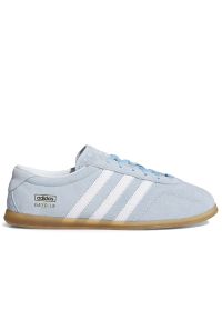 Adidas - Buty damskie adidas Gazelle Lo Pro JR8893 - niebieskie. Okazja: na uczelnię. Zapięcie: pasek. Kolor: niebieski. Materiał: guma, syntetyk, skóra. Szerokość cholewki: normalna. Wzór: aplikacja, paski. Model: Adidas Gazelle