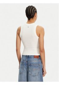 Tommy Jeans Top DW0DW21339 Écru Slim Fit. Materiał: bawełna #3