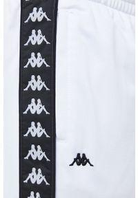 Kappa spodnie dresowe męskie kolor biały z aplikacją. Kolor: biały. Materiał: dresówka. Wzór: aplikacja #5