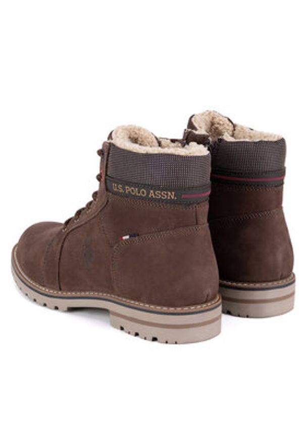 U.S. Polo Assn. Trapery POLY001M/DLT1 Brązowy. Kolor: brązowy. Materiał: skóra, nubuk