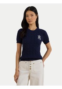 Lauren Ralph Lauren - LAUREN RALPH LAUREN Sweter 200P07025001 Granatowy Relaxed Fit. Kolor: niebieski. Materiał: bawełna #1