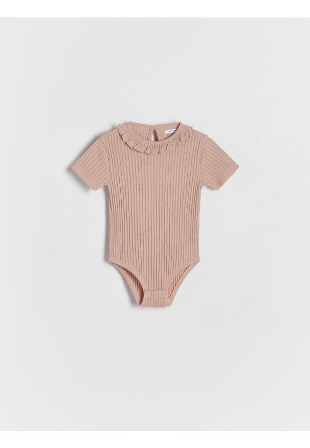 Reserved - Bawełniane body - beżowy. Kolor: beżowy. Materiał: bawełna