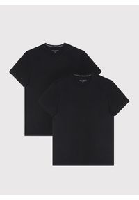 Pako Lorente - PAKO LORENTE – Męski t-shirt w czarnym kolorze, dwupak. Kolor: czarny, biały. Materiał: bawełna, elastan. Długość rękawa: krótki rękaw. Długość: krótkie. Wzór: gładki