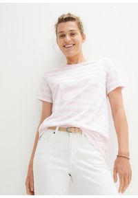 bonprix - T-shirt z okrągłym dekoltem, z bawełny (2 szt.). Kolor: biały. Materiał: bawełna. Długość rękawa: krótki rękaw. Długość: krótkie. Styl: klasyczny