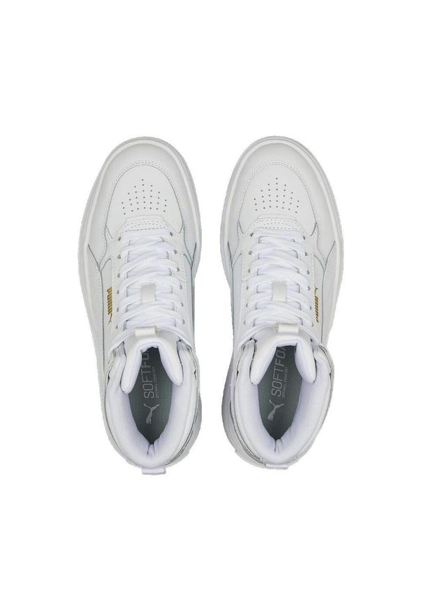Buty do chodzenia damskie Puma Karmen Rebelle. Wysokość cholewki: za kostkę. Zapięcie: sznurówki. Kolor: biały. Materiał: guma, syntetyk, materiał. Szerokość cholewki: normalna. Sport: turystyka piesza