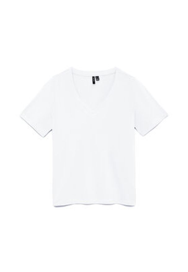 Vero Moda T-Shirt Paulina 10342926 Biały Regular Fit. Kolor: biały. Materiał: bawełna