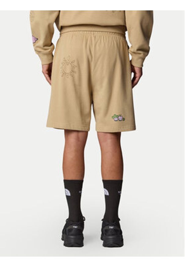 The North Face Szorty sportowe Unisex Mountain Cleanup NF0A8C2X Beżowy Relaxed Fit. Kolor: beżowy. Materiał: bawełna