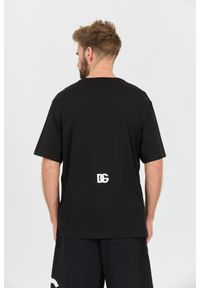 Dolce and Gabbana - DOLCE & GABBANA Czarny t-shirt z dużym logo. Kolor: czarny #4