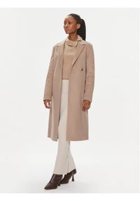 Calvin Klein Płaszcz wełniany Essential K20K205937 Beżowy Regular Fit. Kolor: beżowy. Materiał: wełna #1