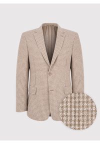 Pako Lorente - PAKO LORENTE – Beżowa marynarka w pepitkę. Okazja: na co dzień. Kolor: beżowy. Materiał: wiskoza, poliester. Sezon: wiosna. Styl: casual #8