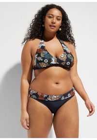 bonprix - Figi bikini. Kolor: czarny. Materiał: poliamid. Wzór: nadruk #3