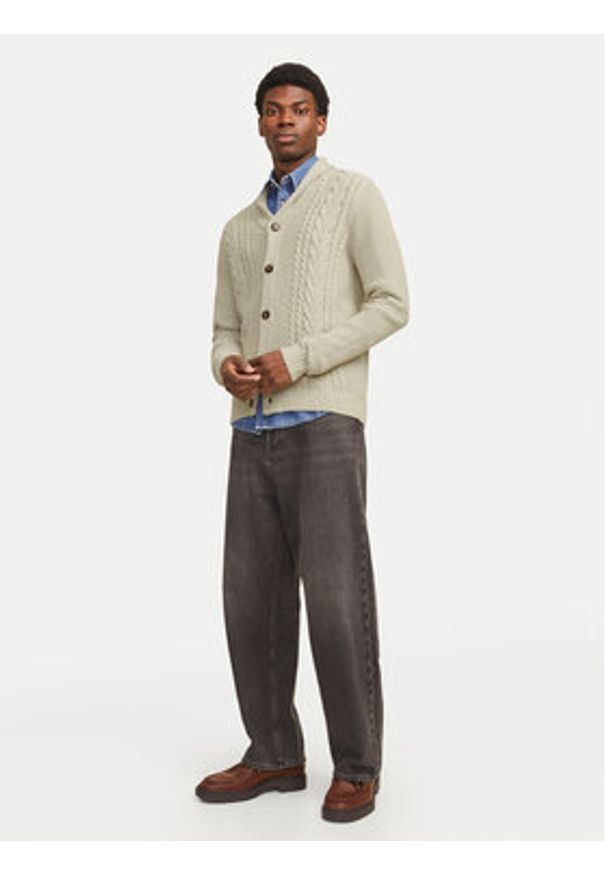 Jack & Jones - Jack&Jones Kardigan Craig 12258484 Écru Regular Fit. Materiał: syntetyk