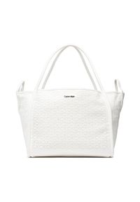 Calvin Klein Torba Calvin Resort Carry All Bag Mesh K60K609404 Biały. Kolor: biały. Materiał: skóra