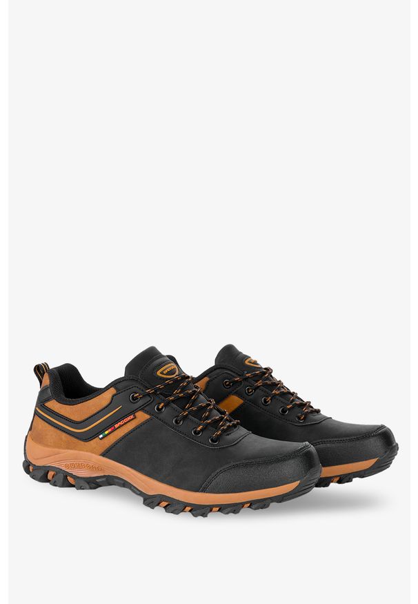 Badoxx - Czarne buty trekkingowe sznurowane badoxx mxc8309. Kolor: brązowy, wielokolorowy, czarny