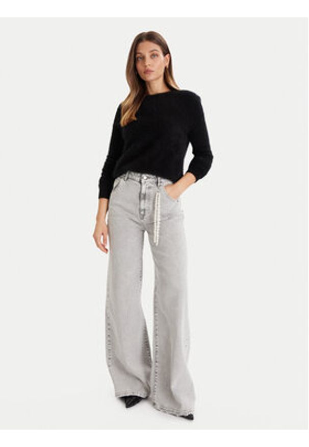 ViCOLO Sweter 22066F Czarny Regular Fit. Kolor: czarny. Materiał: kaszmir