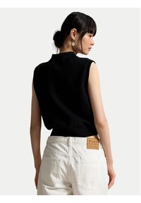 Polo Ralph Lauren Sweter 211970666002 Czarny Regular Fit. Typ kołnierza: polo. Kolor: czarny. Materiał: bawełna #3