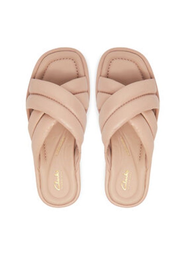 Clarks Klapki Alda Glide 26181185 Różowy. Kolor: różowy. Materiał: skóra